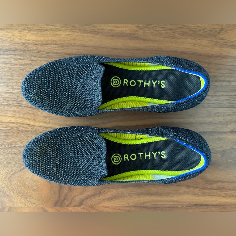 Rothy’s Metallic Blue Lattice Stitch Loafer size 7.5